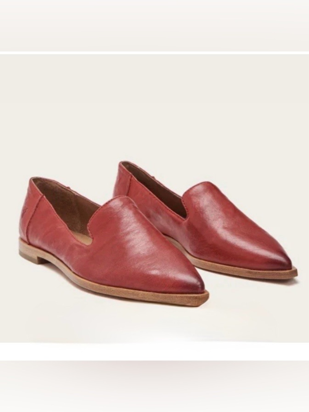 NEW Frye Red Kenzie Venetian Pointed Leather Flats